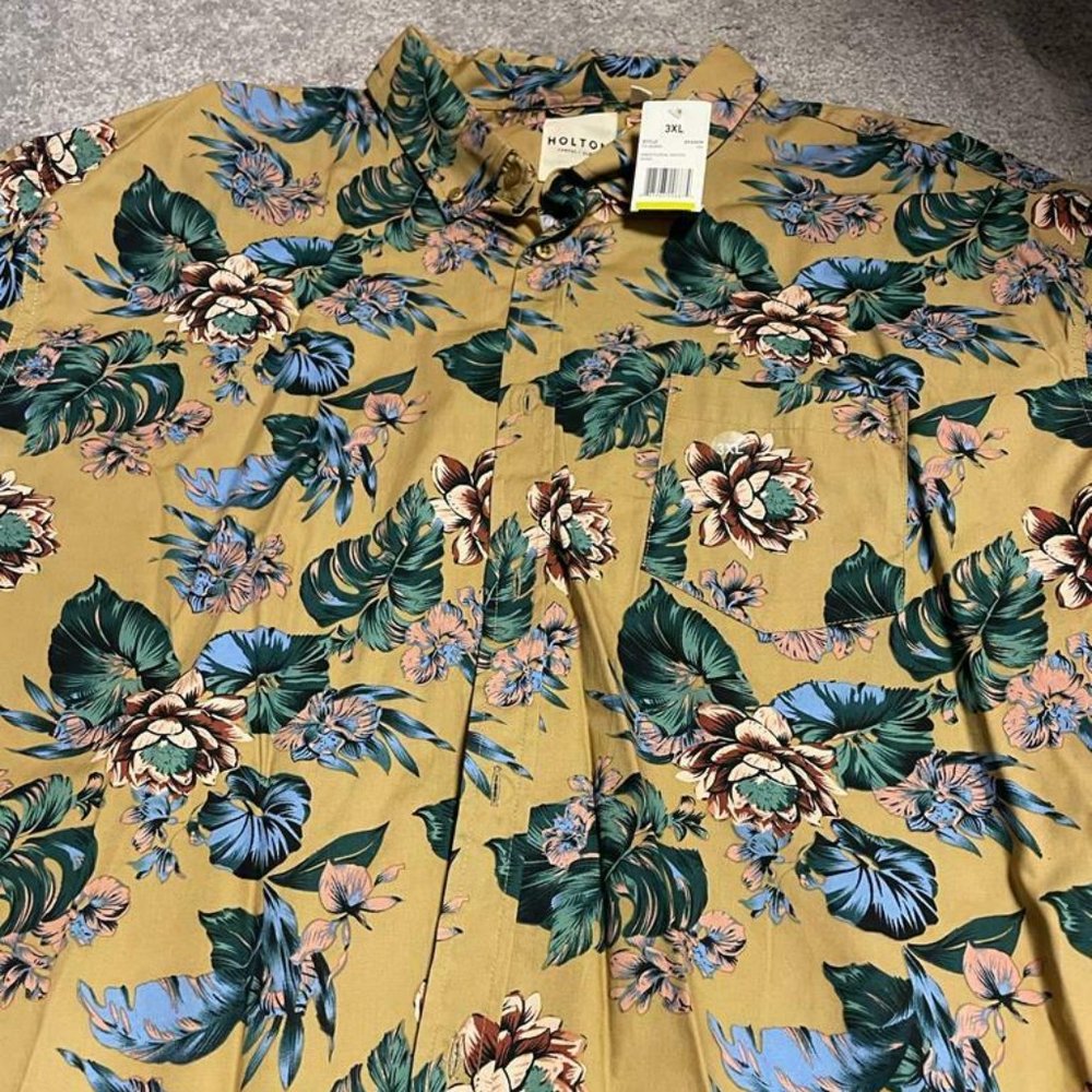 HOLTON Men's short Sleeve Plaid Button Down Shirt HT-002904-04 SIZE: 3XL